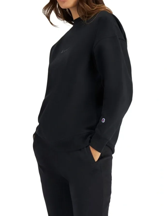 Champion Champion Script Tonal Crew Sweater in Black