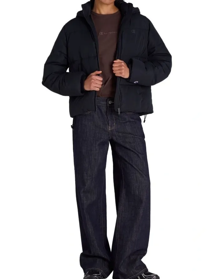 Champion Puffer Jacket in Black