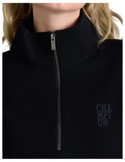 Champion Rochester Base Quarter Zip Sweater in Black