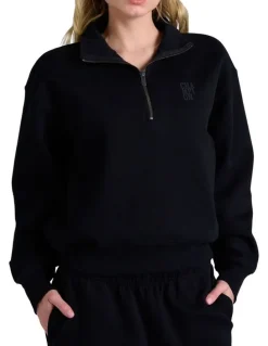 Champion Rochester Base Quarter Zip Sweater in Black