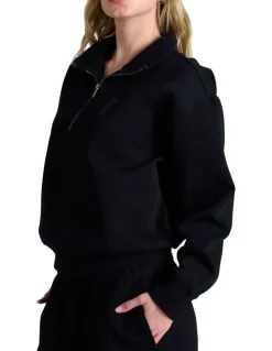 Champion Rochester Base Quarter Zip Sweater in Black