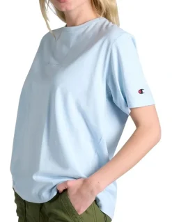 Champion Script Short Sleeve Tee in Blue