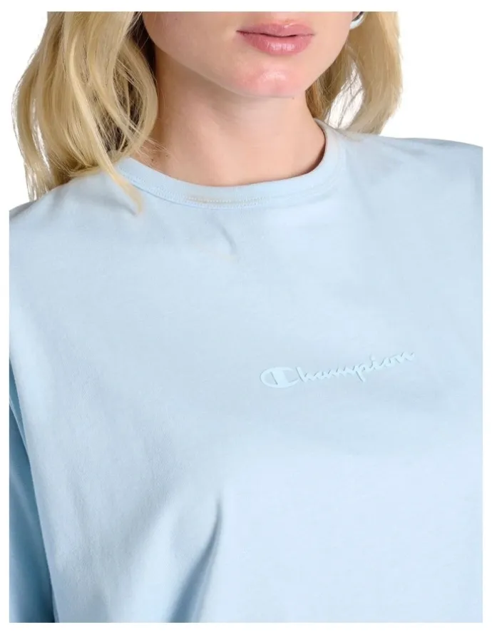 Champion Script Short Sleeve Tee in Blue