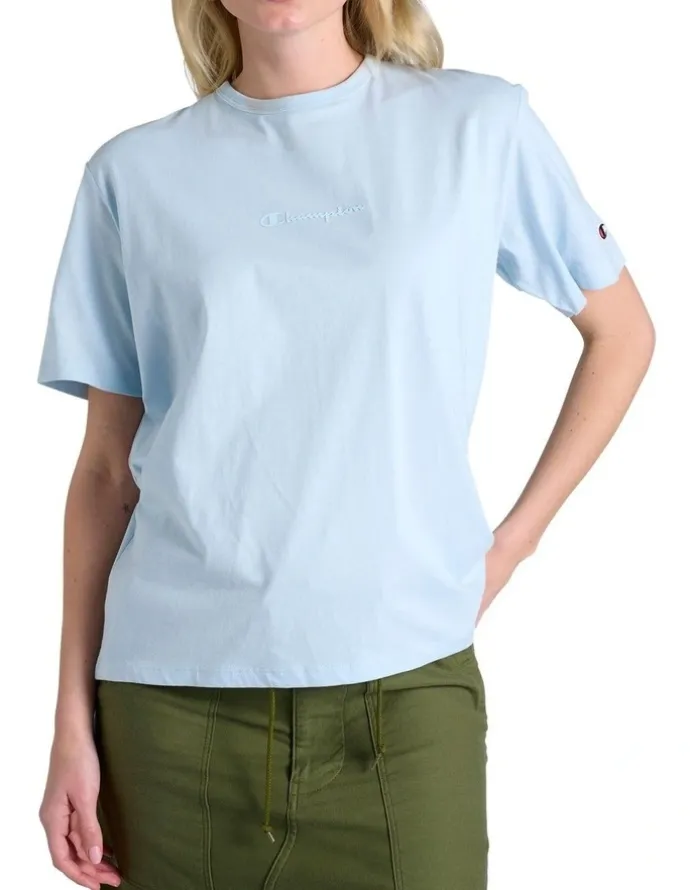 Champion Script Short Sleeve Tee in Blue
