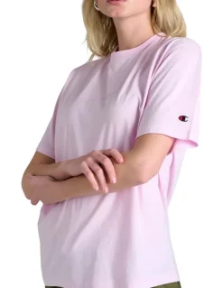 Champion Script Short Sleeve Tee in Pink