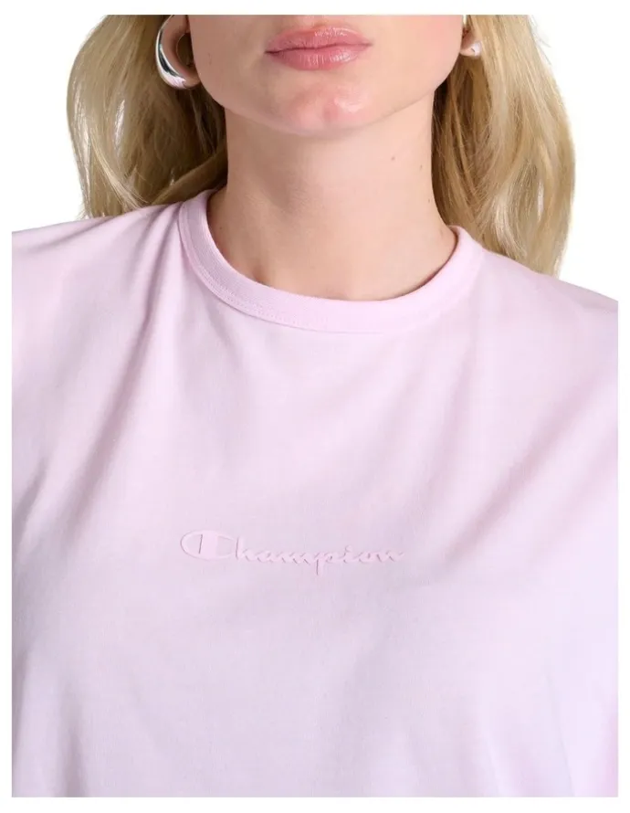 Champion Script Short Sleeve Tee in Pink