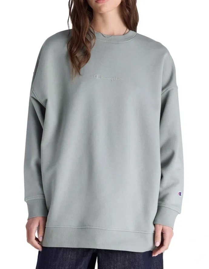 Champion Tonal Script Pullover Jumper in Green