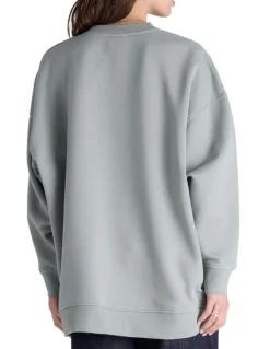 Champion Tonal Script Pullover Jumper in Green
