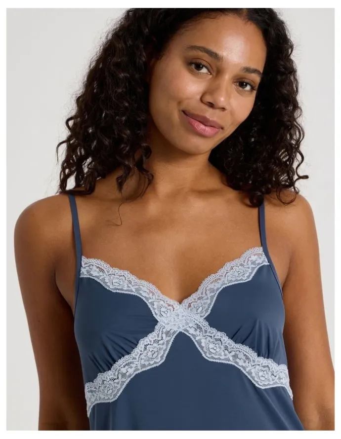 Chloe & Lola Aurora Cami Boxer PJ Set in Steel Blue
