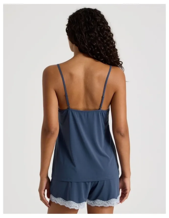 Chloe & Lola Aurora Cami Boxer PJ Set in Steel Blue