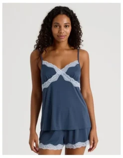Chloe & Lola Aurora Cami Boxer PJ Set in Steel Blue