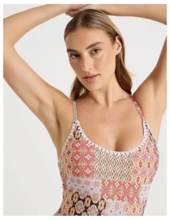 Chloe & Lola Bonnie Crochet Swimsuit in Painted Patchwork Print