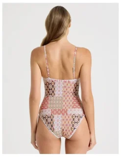 Chloe & Lola Bonnie Crochet Swimsuit in Painted Patchwork Print