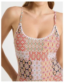 Chloe & Lola Bonnie Crochet Swimsuit in Painted Patchwork Print