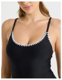Chloe & Lola Bonnie Crochet Swimsuit in Black/Ecru