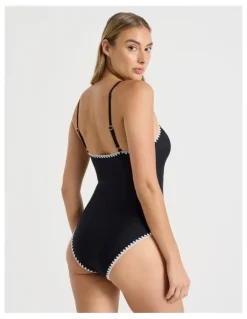 Chloe & Lola Bonnie Crochet Swimsuit in Black/Ecru