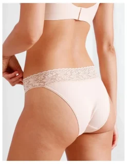 Chloe & Lola Captivate Cotton & Lace Bikini in Beige
