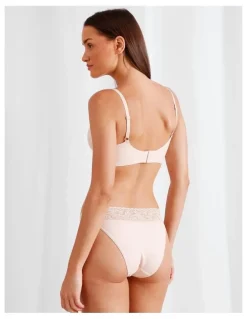 Chloe & Lola Captivate Cotton & Lace Bikini in Beige