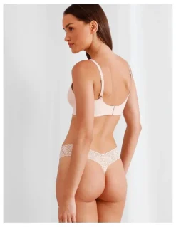 Chloe & Lola Captivate Cotton Lace G-String in Beige