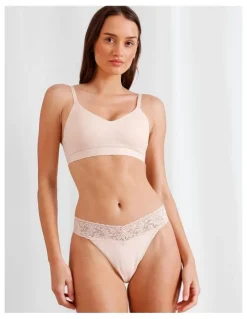 Chloe & Lola Captivate Cotton Lace G-String in Beige