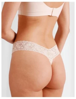 Chloe & Lola Captivate Cotton Lace G-String in Beige