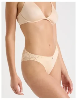 Chloe & Lola Captivate Luxe Micro & Lace Brazilian in Beige