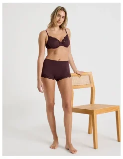 Chloe & Lola Cheeky Lace Boyshort in Brown