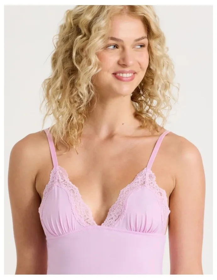 Chloe & Lola Cheeky Lace Camisole in Pink
