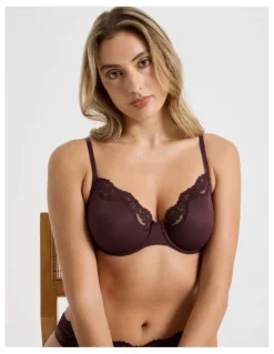Chloe & Lola Cheeky Lace Underwire Scoop Bra in Brown