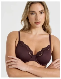 Chloe & Lola Cheeky Lace Underwire Scoop Bra in Brown