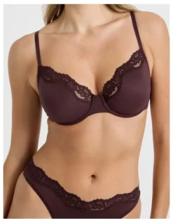 Chloe & Lola Cheeky Lace Underwire Scoop Bra in Brown