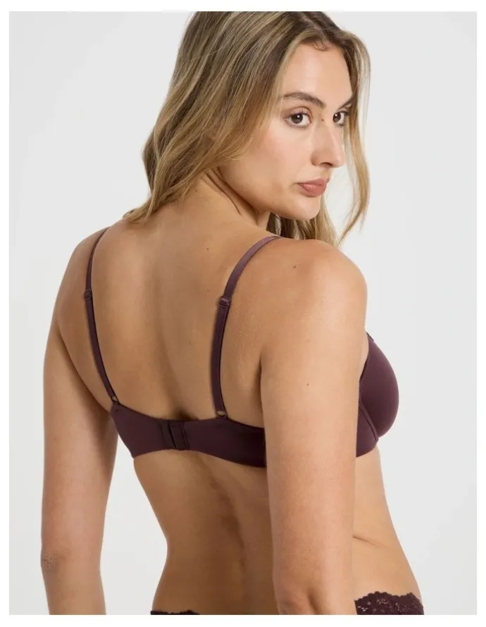 Chloe & Lola Cheeky Lace Underwire Scoop Bra in Brown
