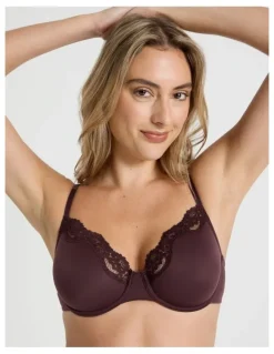 Chloe & Lola Cheeky Lace Underwire Scoop Bra in Brown