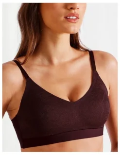 Chloe & Lola Chloe & Lola Pure Comfort Luxe Bonded Lace Bra in Plum