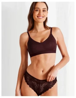Chloe & Lola Chloe & Lola Pure Comfort Luxe Bonded Lace Bra in Plum