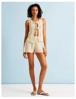 Chloe & Lola Cindy Crochet Short in Ecru