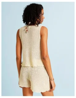 Chloe & Lola Cindy Crochet Short in Ecru