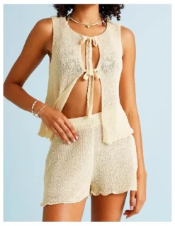 Chloe & Lola Cindy Crochet Short in Ecru