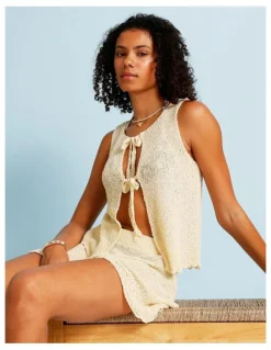 Chloe & Lola Cindy Crochet Short in Ecru