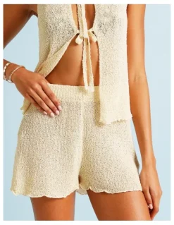 Chloe & Lola Cindy Crochet Short in Ecru