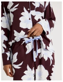 Chloe & Lola C&L Serene Viscose L/S PJ Set SCLW26489FF in Burnt Fig Floral Print