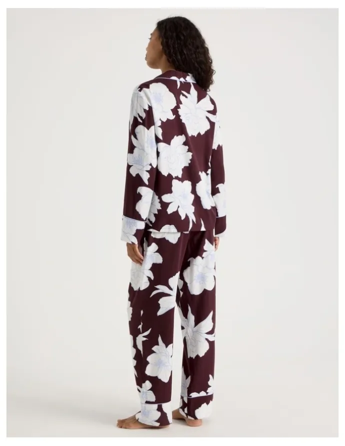 Chloe & Lola C&L Serene Viscose L/S PJ Set SCLW26489FF in Burnt Fig Floral Print