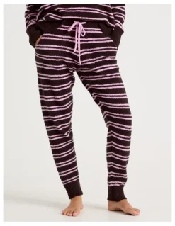 Chloe & Lola Cosy Boucle Cuffed Pant in Burnt Stripe