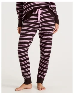 Chloe & Lola Cosy Boucle Cuffed Pant in Burnt Stripe