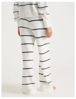 Chloe & Lola Cosy Boucle Straight Leg Pant in Ivory Y/D Stripe