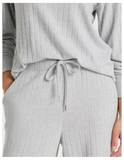 Chloe & Lola Cosy Rib Wide Leg Pant in Grey Marle