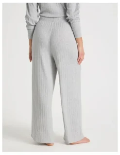 Chloe & Lola Cosy Rib Wide Leg Pant in Grey Marle