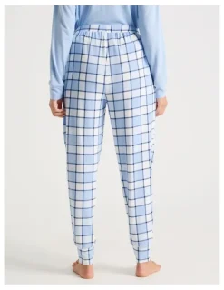 Chloe & Lola Cosy Supersoft Cuffed Pant in Soft Blue Check