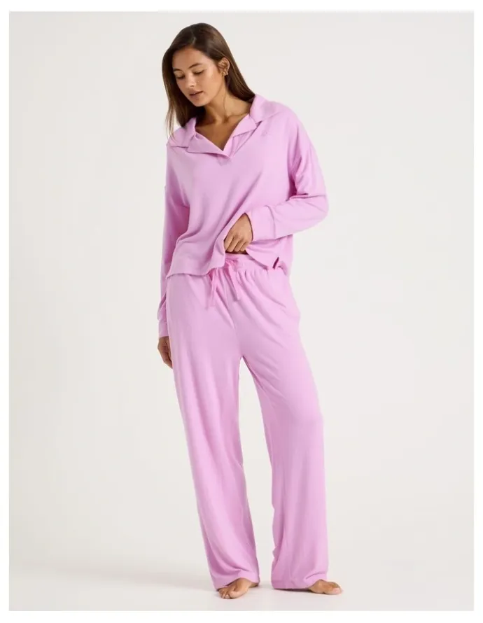 Chloe & Lola Cosy Supersoft Wide Leg Pant in Fairy Floss Pink