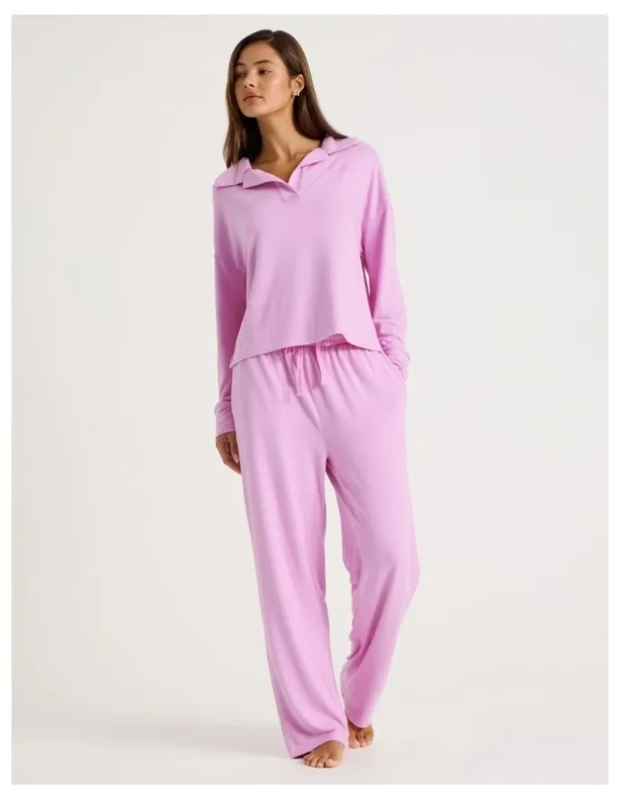 Chloe & Lola Cosy Supersoft Wide Leg Pant in Fairy Floss Pink